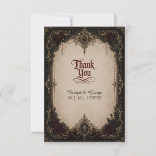 Tarjeta De Agradecimiento Boda de oro gótico victoriano barroco medieval