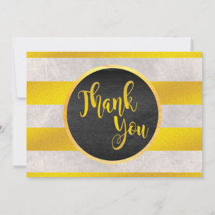 Tarjeta De Agradecimiento Boda de Oro Gracias Mármol Blanco