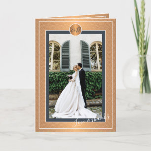 Tarjeta De Agradecimiento Boda de oro marino personalizado