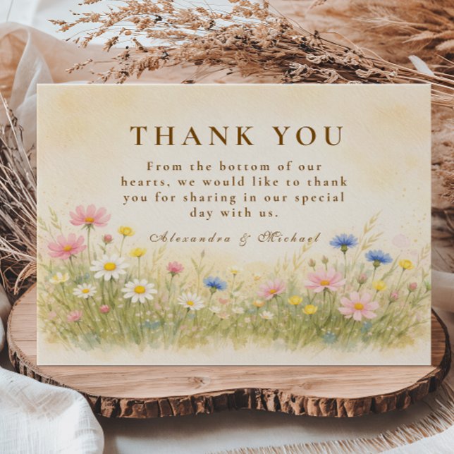 Tarjeta De Agradecimiento Boda de oro pradera de flores silvestres (Subido por el creador)