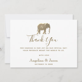 Tarjeta De Agradecimiento Boda de oro simple y elegante