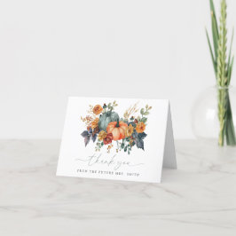Tarjeta De Agradecimiento Boda de Otoño con Calabaza