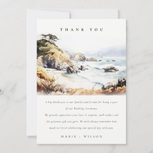 Tarjeta De Agradecimiento Boda de paisaje acuarela Big Sur, California