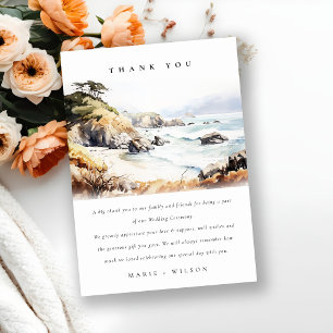 Tarjeta De Agradecimiento Boda de paisaje acuarela Big Sur, California