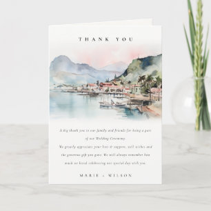 Tarjeta De Agradecimiento Boda de paisaje acuarela de Kauai Hawaii