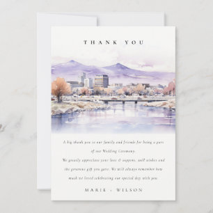 Tarjeta De Agradecimiento Boda de paisaje acuarela en Boise, Idaho
