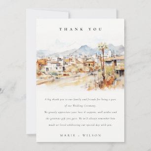 Tarjeta De Agradecimiento Boda de paisaje acuarela en Tucson, Arizona