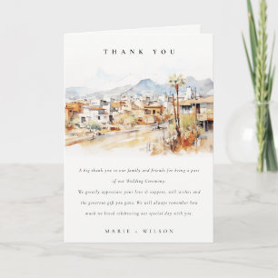 Tarjeta De Agradecimiento Boda de paisaje acuarela en Tucson, Arizona