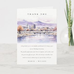 Tarjeta De Agradecimiento Boda de paisaje en acuarela en Boise, Idaho