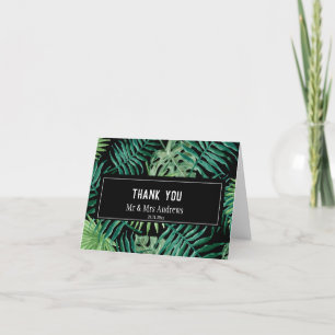 Tarjeta De Agradecimiento Boda de palma tropical exótica doblado