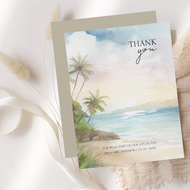 Tarjeta De Agradecimiento Boda de Palmeras Tropicales (Subido por el creador)