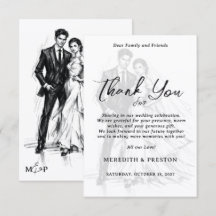 Boda de Pareja Boceto de Carbón de Moda Moderna