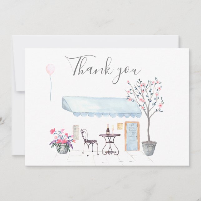 Tarjeta De Agradecimiento Boda de París gracias foto (Anverso)