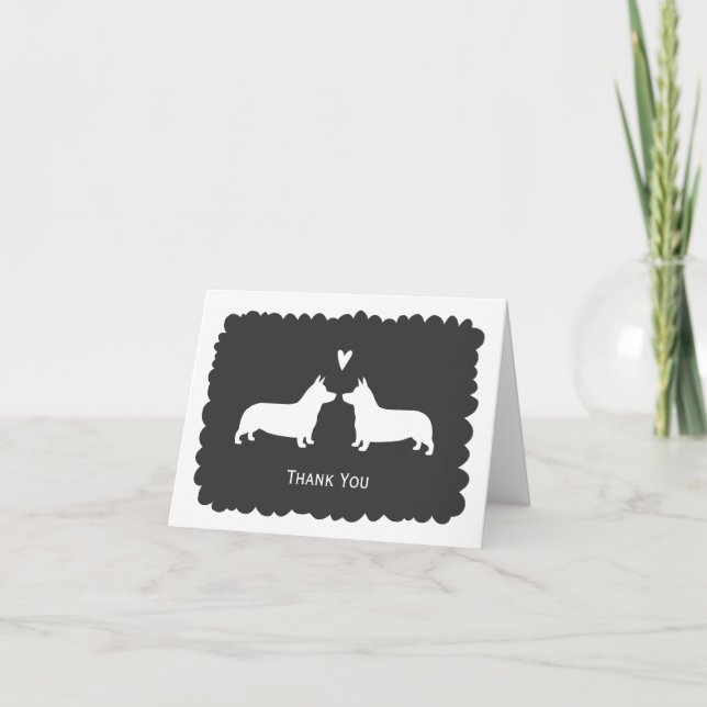 Tarjeta De Agradecimiento Boda de Pembroke Welsh Corgis Gracias (Anverso)