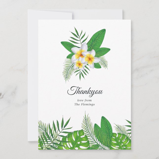 Tarjeta De Agradecimiento Boda de playa Aloha Tropical Luau (Anverso)