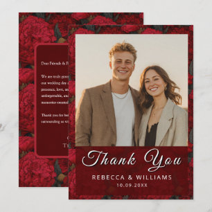 Tarjeta De Agradecimiento Boda de playa de flores de clavel personalizadas c