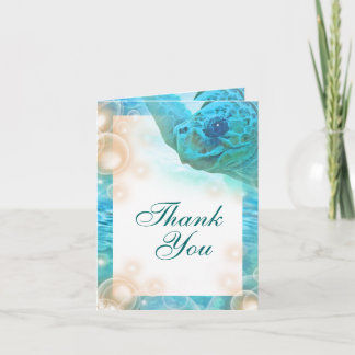 Tarjeta De Agradecimiento boda de playa "gracias"