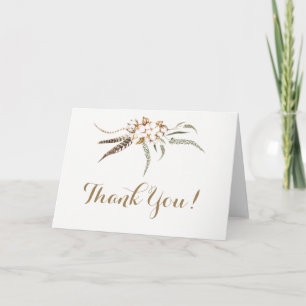 Tarjeta De Agradecimiento Boda de plumas de algodón de color acuático Gracia