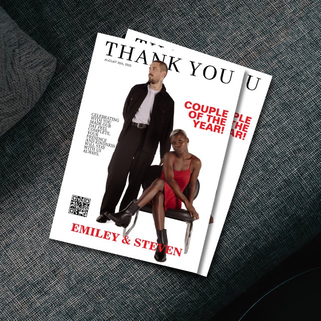 Tarjeta De Agradecimiento Boda de portada de la revista de código QR (Subido por el creador)