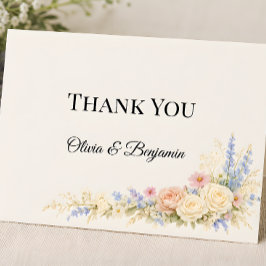 Tarjeta De Agradecimiento Boda de pradera de flores silvestres de lujo