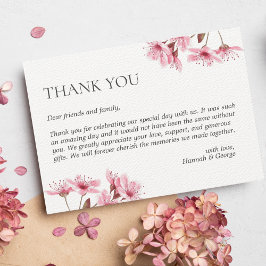 Tarjeta De Agradecimiento Boda de primavera con flores de cerezo Fuji modern