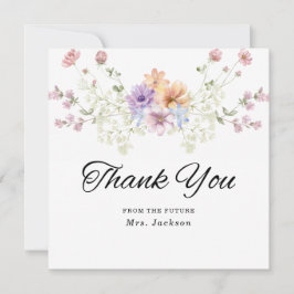 Tarjeta De Agradecimiento Boda de primavera con flores silvestres modernas