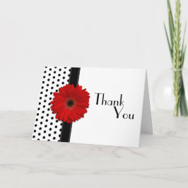 Tarjeta De Agradecimiento Boda de puntos del polka blanco rojo gerber gracia