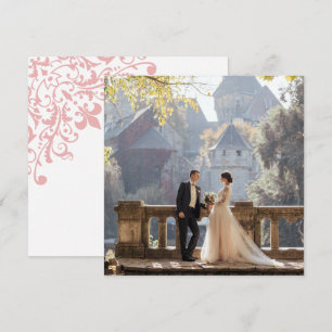 Tarjeta De Agradecimiento Boda de Regencia Francesa Fleur Rosa de Lis