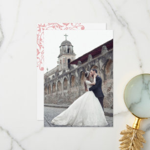 Tarjeta De Agradecimiento Boda de Regencia Francesa Fleur Rosa de Lis