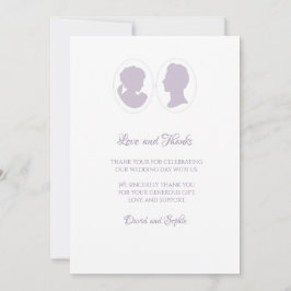 Tarjeta De Agradecimiento Boda de Regency Purple Cameo