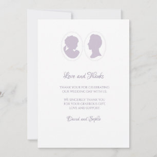 Tarjeta De Agradecimiento Boda de Regency Purple Cameo