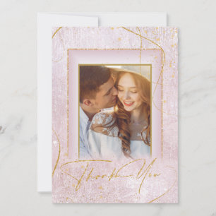 Tarjeta De Agradecimiento Boda de resumen de oro de líneas finas gracias Mv