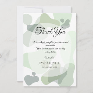 Tarjeta De Agradecimiento Boda de resumen geométrico de la vegetación orgáni