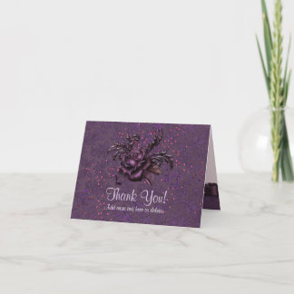 Tarjeta De Agradecimiento Boda de Romance Oscuro - Gracias