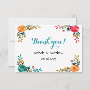 Tarjeta De Agradecimiento Boda de Romance pintado