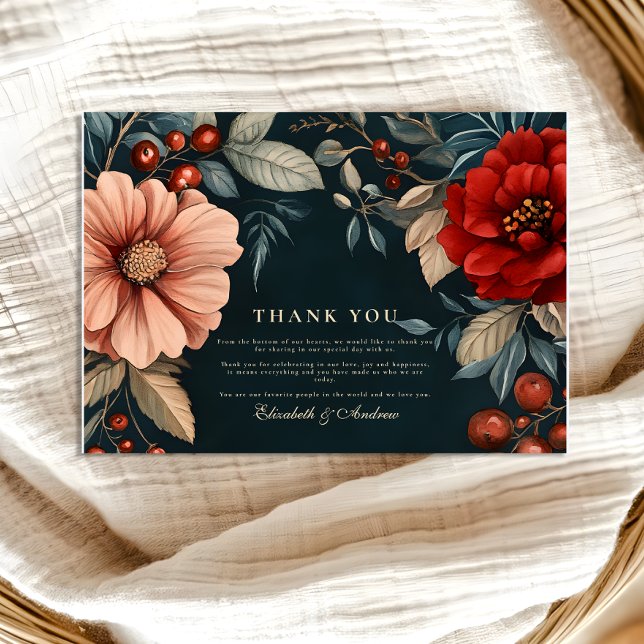Tarjeta De Agradecimiento Boda de Romance Victoriano oscuro (Subido por el creador)