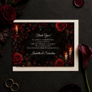 Tarjeta De Agradecimiento Boda de Rosa Gótica Malhumorada