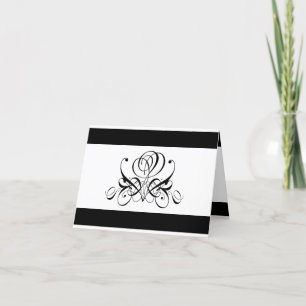 Tarjeta De Agradecimiento Boda de Rosa negro caligrafía
