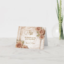 Tarjeta De Agradecimiento Boda de Rosas de color suave