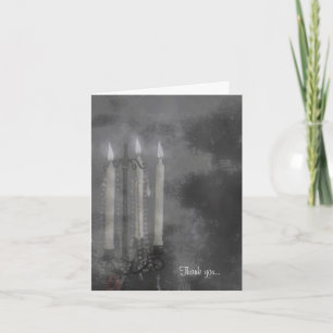 Tarjeta De Agradecimiento Boda de Rosas de la luz de las velas góticas