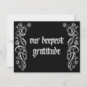 Tarjeta De Agradecimiento Boda de rosas elegantes góticas