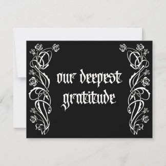 Tarjeta De Agradecimiento Boda de rosas elegantes góticas