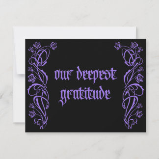 Tarjeta De Agradecimiento Boda de Rosas Góticos Elegantes