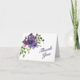 Tarjeta De Agradecimiento Boda de Rosas salvajes Blue Violet