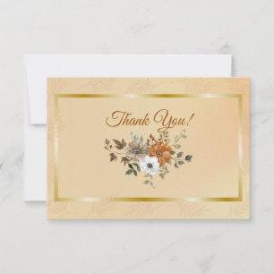 Tarjeta De Agradecimiento Boda de roya de calabaza blanca otoño gracias tarj