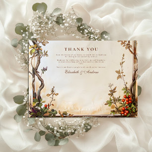 Tarjeta De Agradecimiento Boda de Rústica Rústica de Rama de Berry
