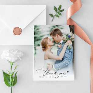 Tarjeta De Agradecimiento boda de script con escritura a mano gracias