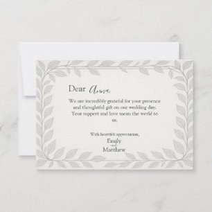 Tarjeta De Agradecimiento Boda de Silverleaf Elven