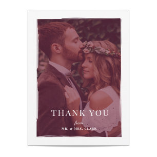 Tarjeta De Agradecimiento Boda de superposición cepillado Gracias