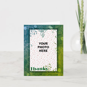 Tarjeta De Agradecimiento Boda de Swirl Floral Verde